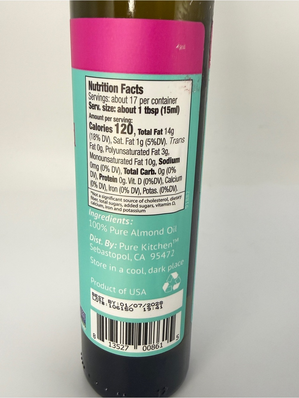 Pure Kitchen Sweet Almond Oil - Teal & Pink Label - Picture 3 of 3